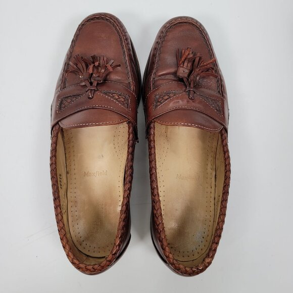 Allen Edmonds Maxfield Tassel Men's Brown Leather Braided Loafer Shoes US 9.5D - Picture 5 of 8